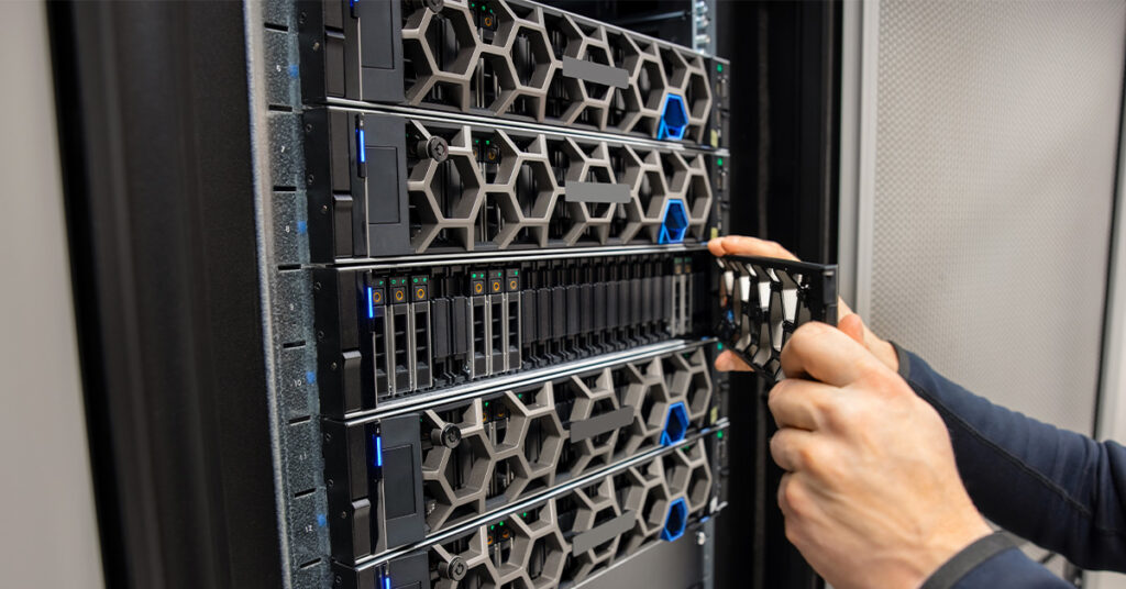 Dedikerad server som driftas i ett datacenter